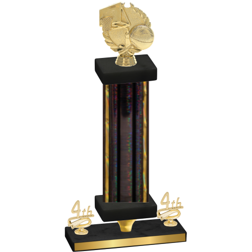 Premium Single Black Glacier Fourth Place Basketball Trophy