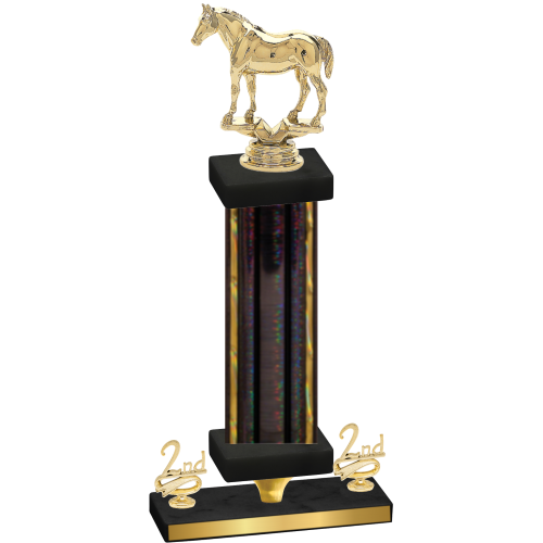 Premium Single Black Glacier Second Place Horses Trophy