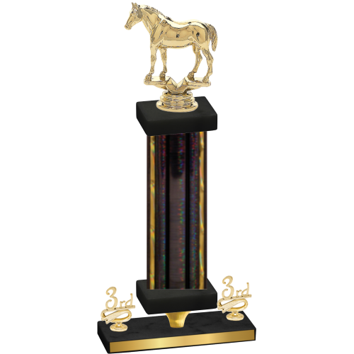 Premium Single Black Glacier Third Place Horses Trophy