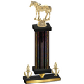 Premium Single Black Glacier Victory Horses Trophy