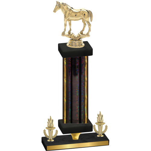 Premium Single Black Glacier Victory Horses Trophy