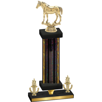 Premium Single Black Glacier Victory Horses Trophy
