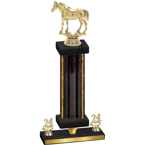 Premium Single Black Glacier Year Horses Trophy