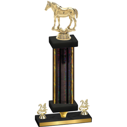 Premium Single Black Glacier Year Horses Trophy