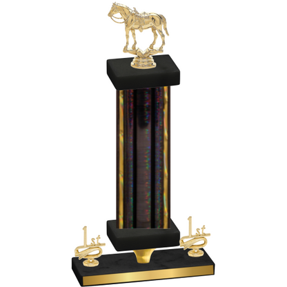 Premium Single Black Glacier First Place Horses Trophy