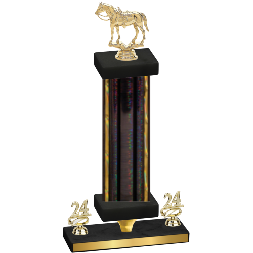 Premium Single Black Glacier Year Horses Trophy
