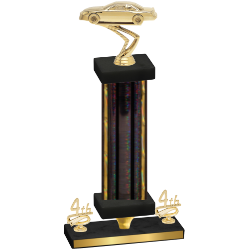 Premium Single Black Glacier Fourth Place Cars Trophy
