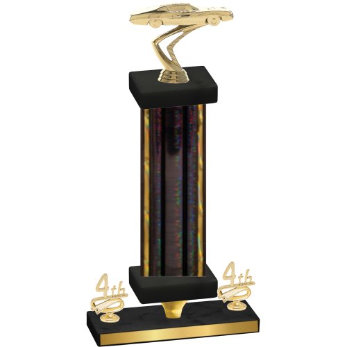 Premium Single Black Glacier Fourth Place Cars Trophy