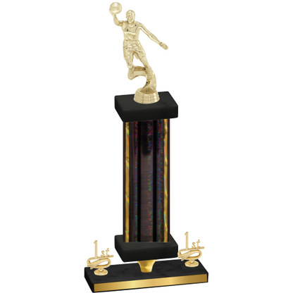 Premium Single Black Glacier First Place Basketball Trophy
