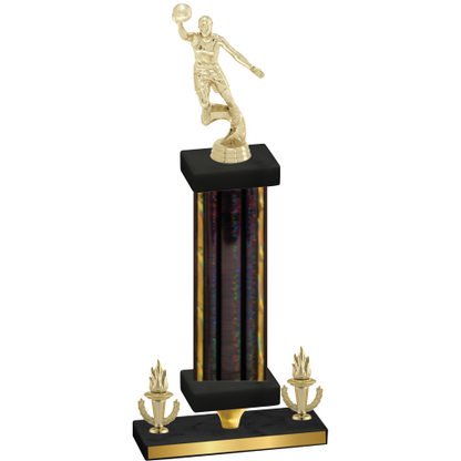 Premium Single Black Glacier Victory Basketball Trophy