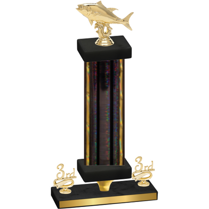 Premium Single Black Glacier Third Place Fishing Trophy