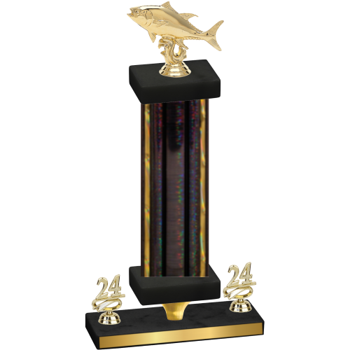 Premium Single Black Glacier Year Fishing Trophy