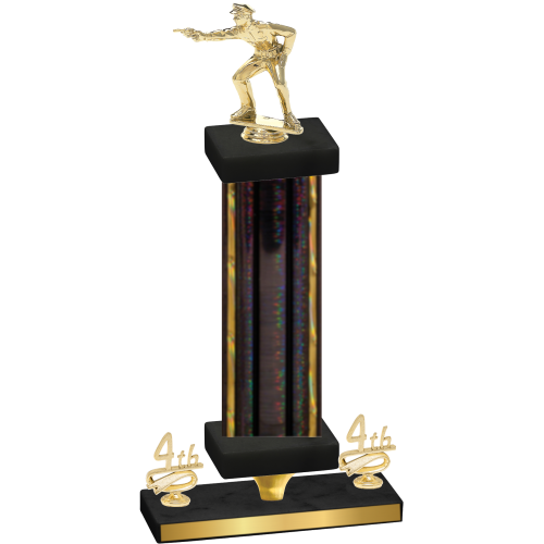 Premium Single Black Glacier Fourth Place Shooter Trophy