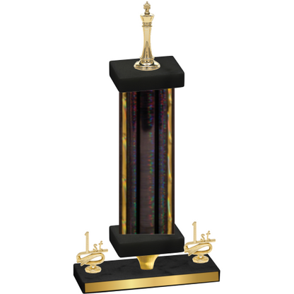 Premium Single Black Glacier First Place Chess Trophy
