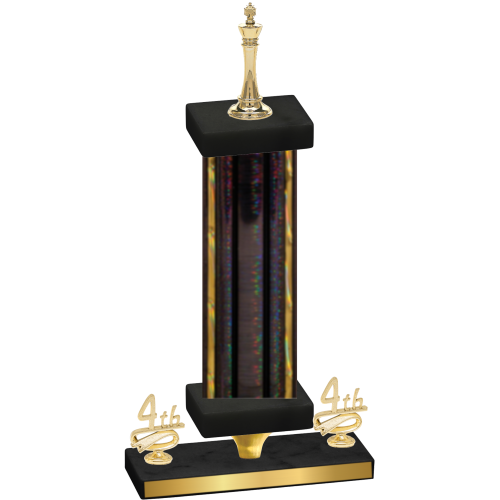 Premium Single Black Glacier Fourth Place Chess Trophy