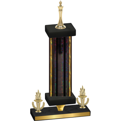 Premium Single Black Glacier Victory Chess Trophy