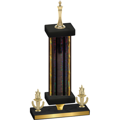 Premium Single Black Glacier Victory Chess Trophy
