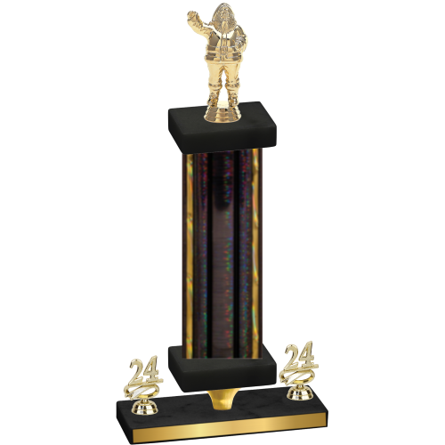 Premium Single Black Glacier Year Holiday Trophy