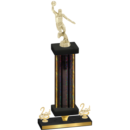 Premium Single Black Glacier Second Place Basketball Trophy