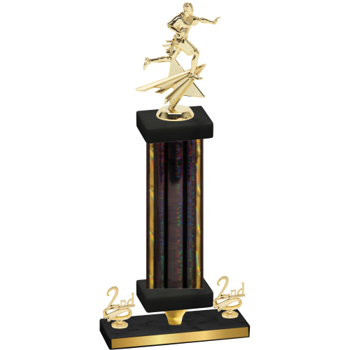 Premium Single Black Glacier Second Place Flag Football Trophy