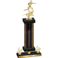Premium Single Black Glacier Fourth Place Flag Football Trophy