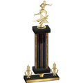 Premium Single Black Glacier Victory Flag Football Trophy