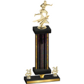 Premium Single Black Glacier Year Flag Football Trophy