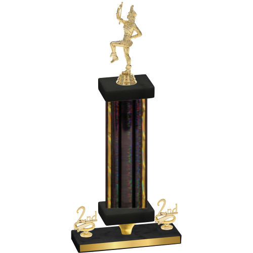 Premium Single Black Glacier Second Place Majorette Trophy