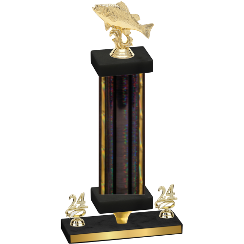 Premium Single Black Glacier Year Fishing Trophy