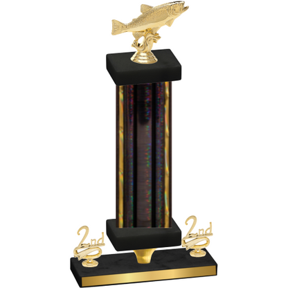 Premium Single Black Glacier Second Place Fishing Trophy