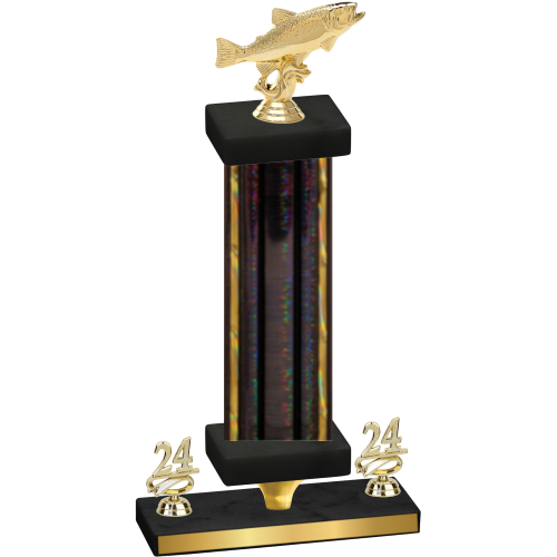 Premium Single Black Glacier Year Fishing Trophy