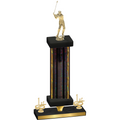 Premium Single Black Glacier First Place Golf Trophy