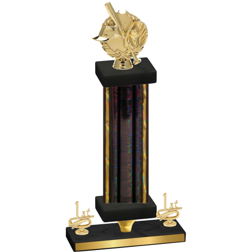 Premium Single Black Glacier First Place Baseball Trophy