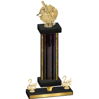 Premium Single Black Glacier Second Place Baseball Trophy