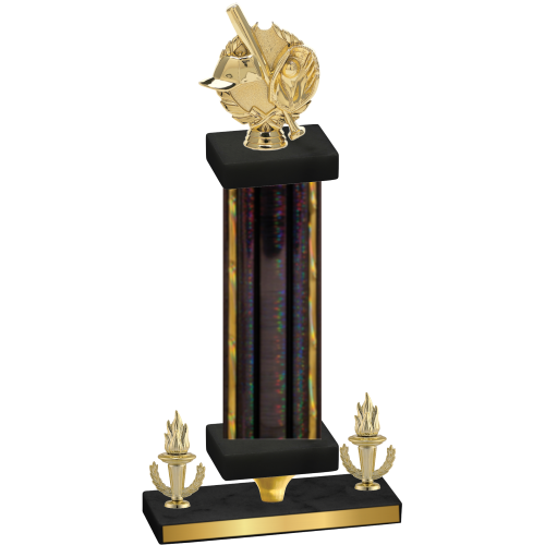 Premium Single Black Glacier Victory Baseball Trophy