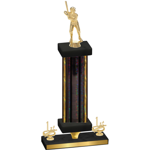 Premium Single Black Glacier First Place Baseball Trophy