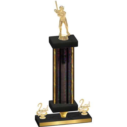 Premium Single Black Glacier Second Place Baseball Trophy