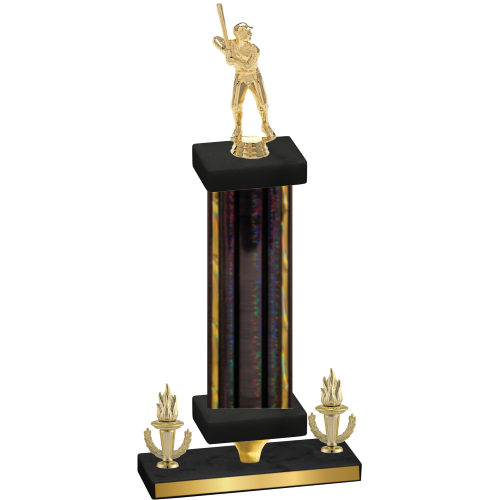 Premium Single Black Glacier Victory Baseball Trophy