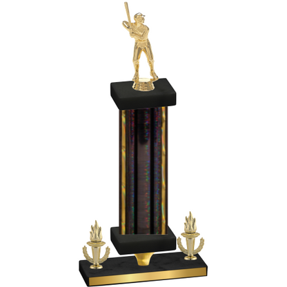 Premium Single Black Glacier Victory Baseball Trophy