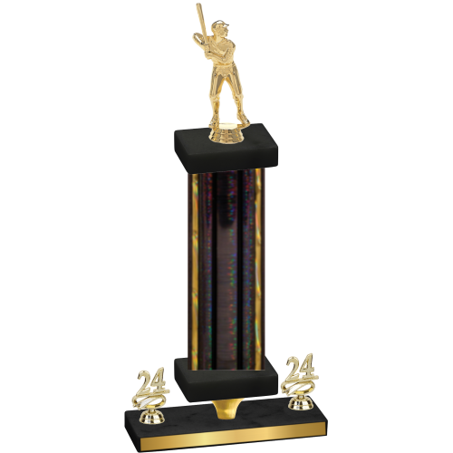 Premium Single Black Glacier Year Baseball Trophy