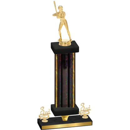 Premium Single Black Glacier Third Place Softball Trophy