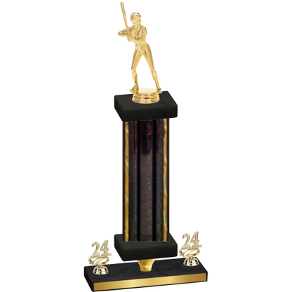 Premium Single Black Glacier Year Softball Trophy
