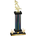 Premium Single Black Carbon Fiber Third Place Football Trophy