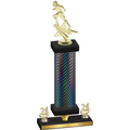 Premium Single Black Carbon Fiber Year Football Trophy