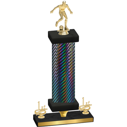 Premium Single Black Carbon Fiber First Place Soccer Trophy