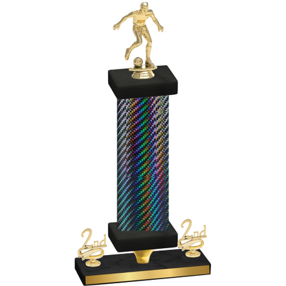 Premium Single Black Carbon Fiber Second Place Soccer Trophy