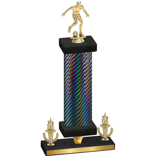 Premium Single Black Carbon Fiber Victory Soccer Trophy