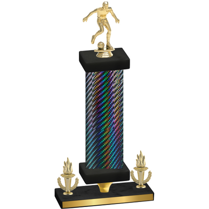 Premium Single Black Carbon Fiber Victory Soccer Trophy