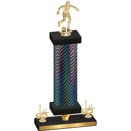 Premium Single Black Carbon Fiber First Place Soccer Trophy