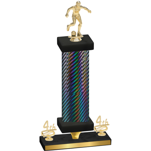 Premium Single Black Carbon Fiber Fourth Place Soccer Trophy